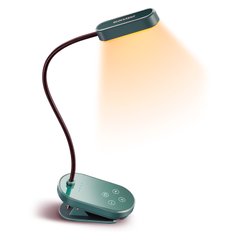 Настільна універсальна лампа LED бездротова з кліпсою Glocusent Mini clip-on Book light green