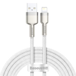 Кабель для быстрой зарядки Baseus Cafule Metal Lightning 2.4A 2m White CALJK-B02