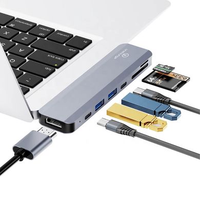 HUB адаптер Type-C oneLounge 1Drive Pro 7-in-2 Thunderbolt 3 для MacBook перехідник хаб