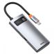 HUB адаптер USB BASEUS Type-C Metal Gleam Series 4-in-1 2USB, HDMI, Type-C, 100W PD перехідник хаб CAHUB-CY0G