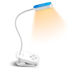 Настільна універсальна лампа LED бездротова з кліпсою Glocusent Mini clip-on Book light white