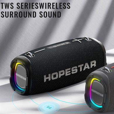 Портативная беспроводная Bluetooth колонка Hopestar A6 Max Басс |BT5.1, 80W, TWS, AUX/TF/USB, 7h,IPX6| Серый