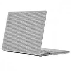 Чехол Накладка Конверт WIWU iKavlar Crystal Shield MacBook Pro 14,2" 2021 с ножками Серый Карбон Пластик