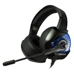 Ігрові навушники Onikuma K6 з мікрофоном і LED підсвічуванням провідні Black / Blue