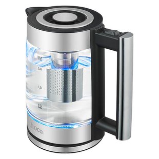 Электрический Чайник Электрочайник HOCO Kitchen high boron glass electric kettle HA01A |1.8л Стекло| Серый