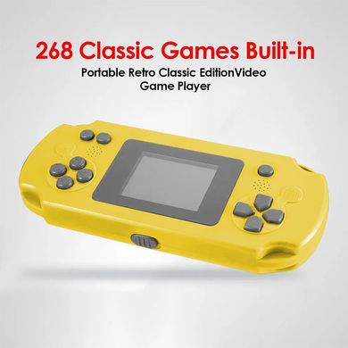 Портативная игровая ретро приставка Mini game 268 игр Dendy денди Game Box yellow