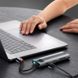 HUB адаптер Baseus Metal Gleam Series 7-in-1 2xUSB3.0 + 4KHD + Type-C + Type-C PD+ TF + SD перехідник хаб