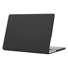 Чехол Накладка Конверт WIWU Leather Shield MacBook Pro 14.2" A2442 с ножками Кожзам Черный