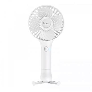 Ручний міні вентилятор портативний настільний акумуляторний HOCO Mirage Handheld Fan F12 Plus 5H, Ultra-Quiet white