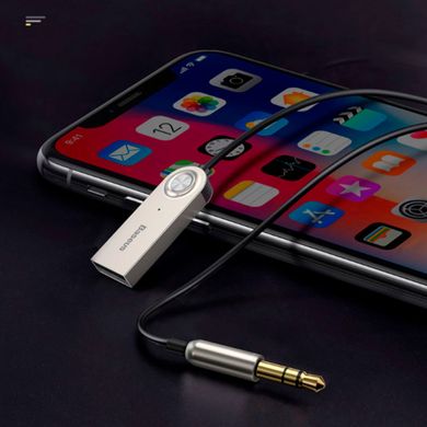 Беспроводной аудиоадаптер ресивер AUX в авто Baseus Audio Wireless Adapter Cable BA01 BT5.0 трансмиттер, FM модулятор