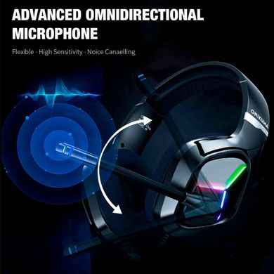 Ігрові навушники з мікрофоном ONIKUMA Gaming with RGB LED X9 і LED RGB підсвіткою Black