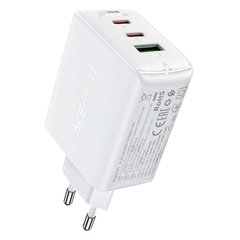 Сетевое зарядное устройство ACEFAST GaN A41 |2Type-C/1USB, 65W/5A, PD/QC| адаптер с быстрой зарядкой White