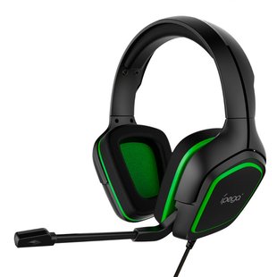 Игровые наушники Ipega PG-R006 black с микрофоном проводные Black-green