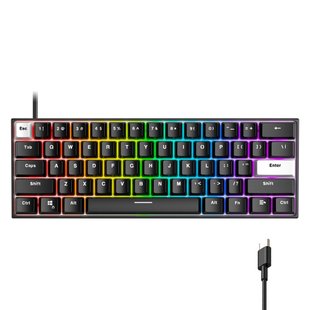 Игровая механическая клавиатура Fantech MAXFIT 61 MK857 FROST Blue "Clicky" Switch c RGB подсветкой Без NumPad Black