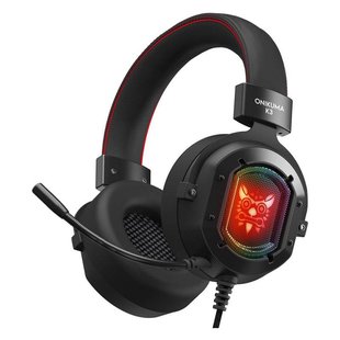 Игровые наушники Onikuma K3 с микрофоном и RGB подсветкой проводные Black