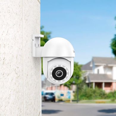 Поворотна камера Відеоспостереження IP Wi-Fi Camera HOCO D2 outdoor PTZ HD 3MP, IP65, FHD| Білий