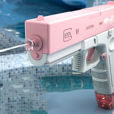 Водяний пістолет акумуляторний електричний Water Glock з 2 обоймами для води Pink