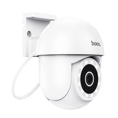 Поворотна камера Відеоспостереження IP Wi-Fi Camera HOCO D2 outdoor PTZ HD 3MP, IP65, FHD| Білий