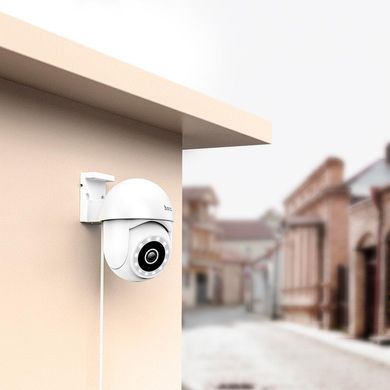 Поворотна камера Відеоспостереження IP Wi-Fi Camera HOCO D2 outdoor PTZ HD 3MP, IP65, FHD| Білий