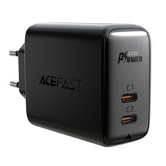 Сетевое зарядное устройство Acefast A9 2xType-C, 2.4A, 40W, PD, QC 3.0 Black адаптер с быстрой зарядкой