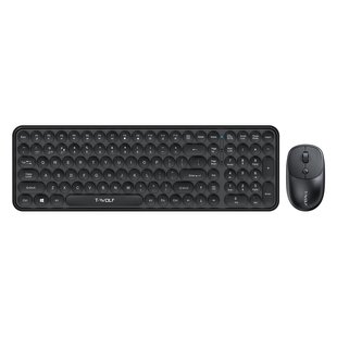 Беспроводная Клавиатура и Мышь TWolf TF350 2.4G ретро стиль 1600 DPI USB black