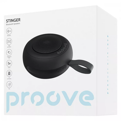 Портативная беспроводная Bluetooth колонка Proove Stinger |5 Вт, BT5.3, TWS, FM, MP3, AUX, 6H| Черный