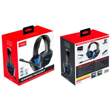 Игровые наушники Ipega PG-R006 black с микрофоном проводные Black-blue