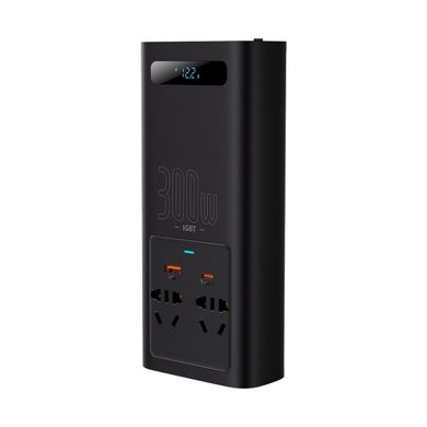 Автомобільний перетворювач напруги інвертор BASEUS IGBT Power Inverter |2Soc/1USB/Type-C, 300W/40A| (220V CN/EU) Black