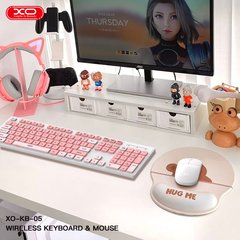 Бездротова Клавіатура з Мишею XO KB-05 2.4G wireless keyboard and mouse set рожева