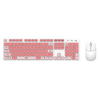 Беспроводная Клавиатура с Мышью XO KB-05 2.4G wireless keyboard and mouse set розовая