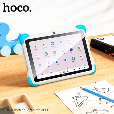 Детский планшет HOCO HI10, 8" HD экран, 3ГБ RAM, 32ГБ ROM, Wi-Fi/5G, двойная камера, Android 14 blue