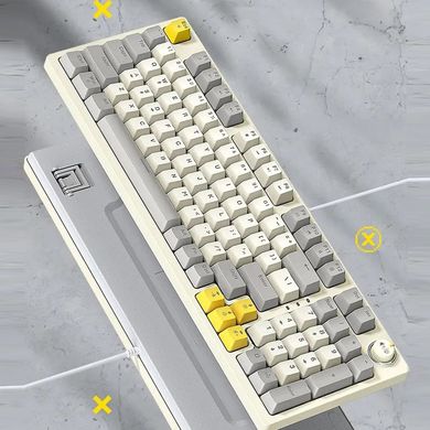 Игровая механическая клавиатура TWolf T50 Blue Switch c RGB подсветкой white