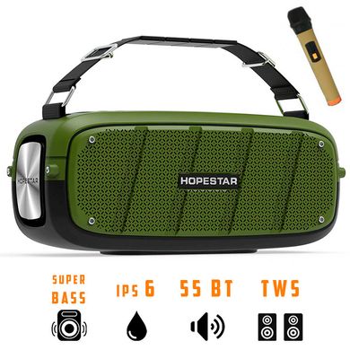 Портативна бездротова колонка Hopestar Original A20 PRO SUPPER BASS Bluetooth Speaker Green