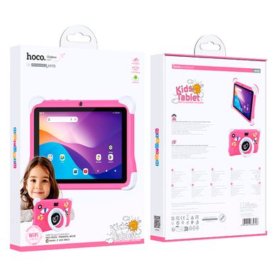 Дитячий планшет HOCO HI10, 8" HD екран, 3ГБ RAM, 32ГБ ROM, Wi-Fi/5G, подвійна камера, Android 14 pink