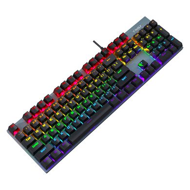Ігрова механічна клавіатура TWolf T17 Blue Switch c RGB підсвічуванням black