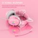 Ігрові навушники Onikuma K11 з мікрофоном і LED RGB підсвічуванням котячі вушка провідні Pink